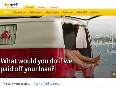 MTF Vehicle Finance homepage