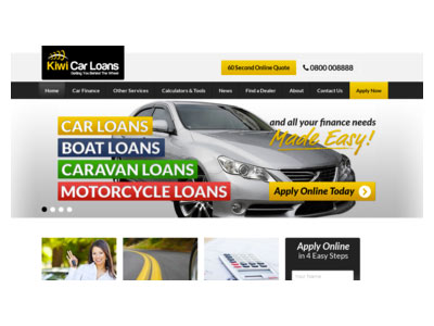Kiwi Car Loans homepage