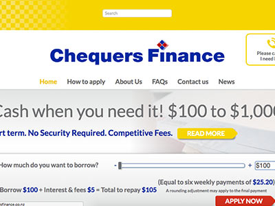 Chequers Finance homepage