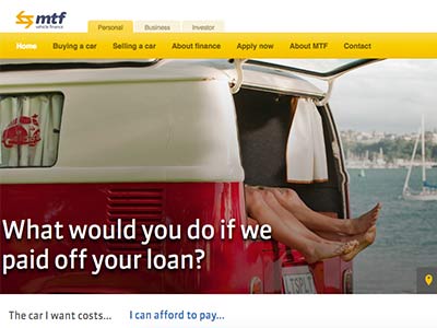 screenshot of MTF Vehicle Finance homepage screenshot of MTF Vehicle Finance homepage