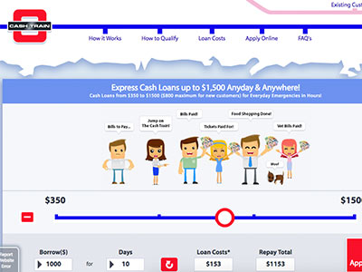 screenshot of Cash Train homepage screenshot of Cash Train homepage