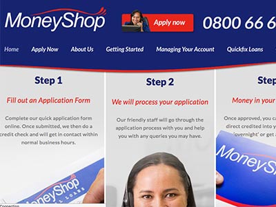 screenshot of Money Shop homepage screenshot of Money Shop homepage