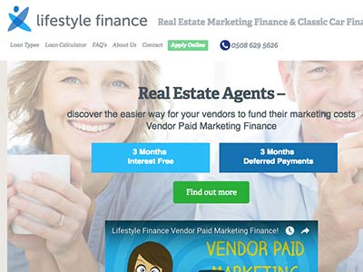 screenshot of Lifestyle Finance homepage screenshot of Lifestyle Finance homepage