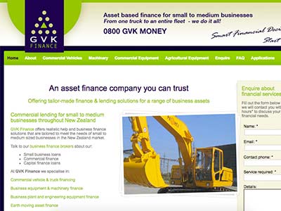screenshot of GVK Finance homepage screenshot of GVK Finance homepage