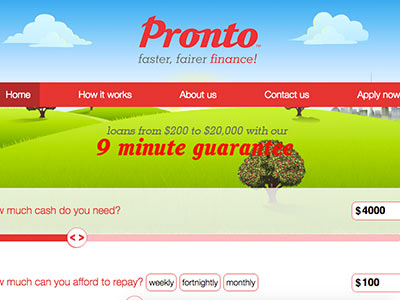 Pronto homepage