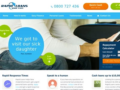 screenshot of Rapid Loans homepage screenshot of Rapid Loans homepage