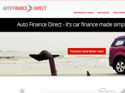 screenshot of Auto Finance Direct homepage screenshot of Auto Finance Direct homepage