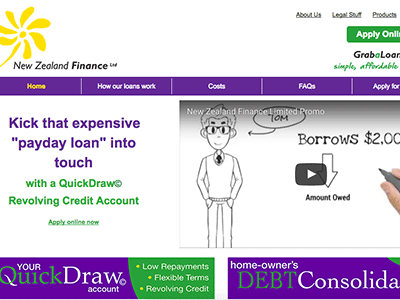 screenshot of Grab a Loan homepage screenshot of Grab a Loan homepage