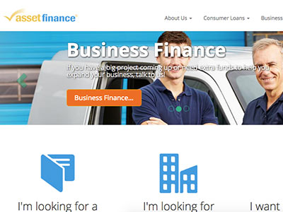 screenshot of Asset Finance homepage screenshot of Asset Finance homepage