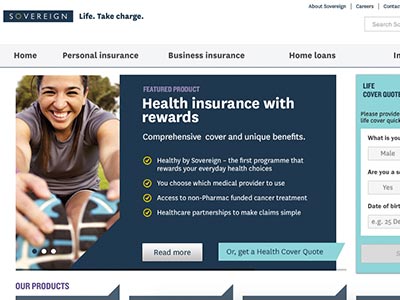 screenshot of Sovereign homepage screenshot of Sovereign homepage