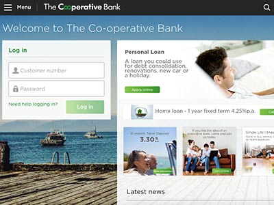 screenshot of The Co-operative Bank homepage screenshot of The Co-operative Bank homepage