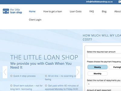 The Little Loan Shop homepage