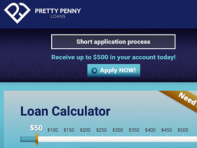 screenshot of Pretty Penny Loans homepage screenshot of Pretty Penny Loans homepage