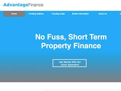 screenshot of Advantage Finance homepage screenshot of Advantage Finance homepage
