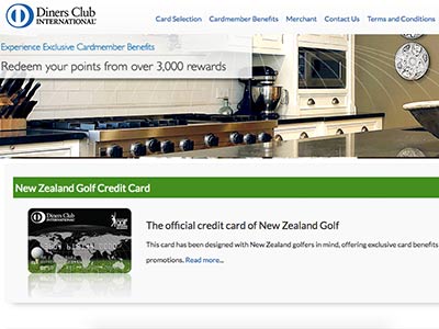 screenshot of Diners Club NZ homepage screenshot of Diners Club NZ homepage
