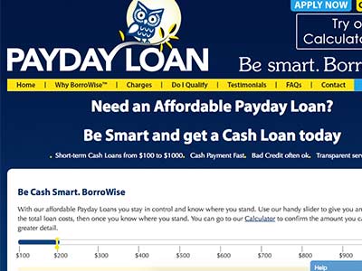 Payday Loan homepage