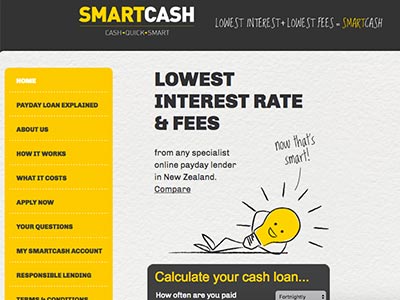 screenshot of Smart Cash homepage screenshot of Smart Cash homepage