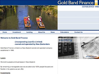 screenshot of Gold Band Finance homepage screenshot of Gold Band Finance homepage