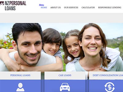 screenshot of NZ Personal Loans homepage screenshot of NZ Personal Loans homepage