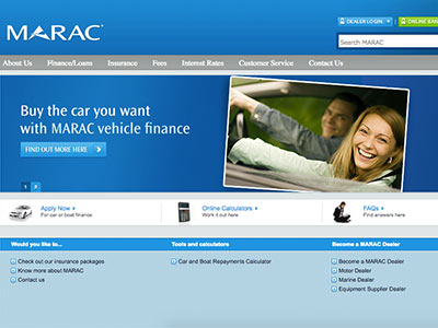 MARAC Finance homepage