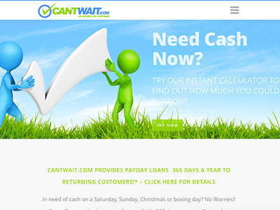 screenshot of cantwait.com homepage screenshot of cantwait.com homepage