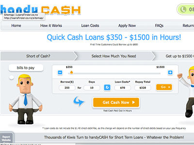 Handy Cash homepage