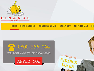 screenshot of Finance Loans homepage screenshot of Finance Loans homepage