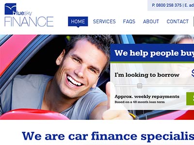 screenshot of Bluesky Finance homepage screenshot of Bluesky Finance homepage